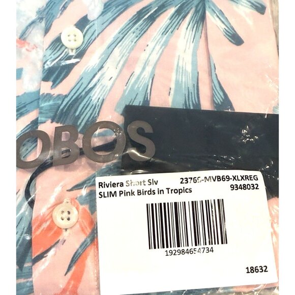 Bonobos Riviera Slim Fit Short Sleeve Pink Birds in Tropics Vacation Size XL NWT - Picture 3 of 6